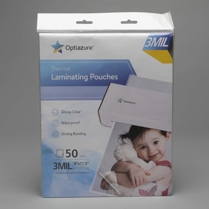 Optiazure Thermal Laminating Pouches 9""X11.5"" Inches, 3Mil 50Pack, Laminating Sheets, Clear, Letter Size,Office And School Supplies - Image 4
